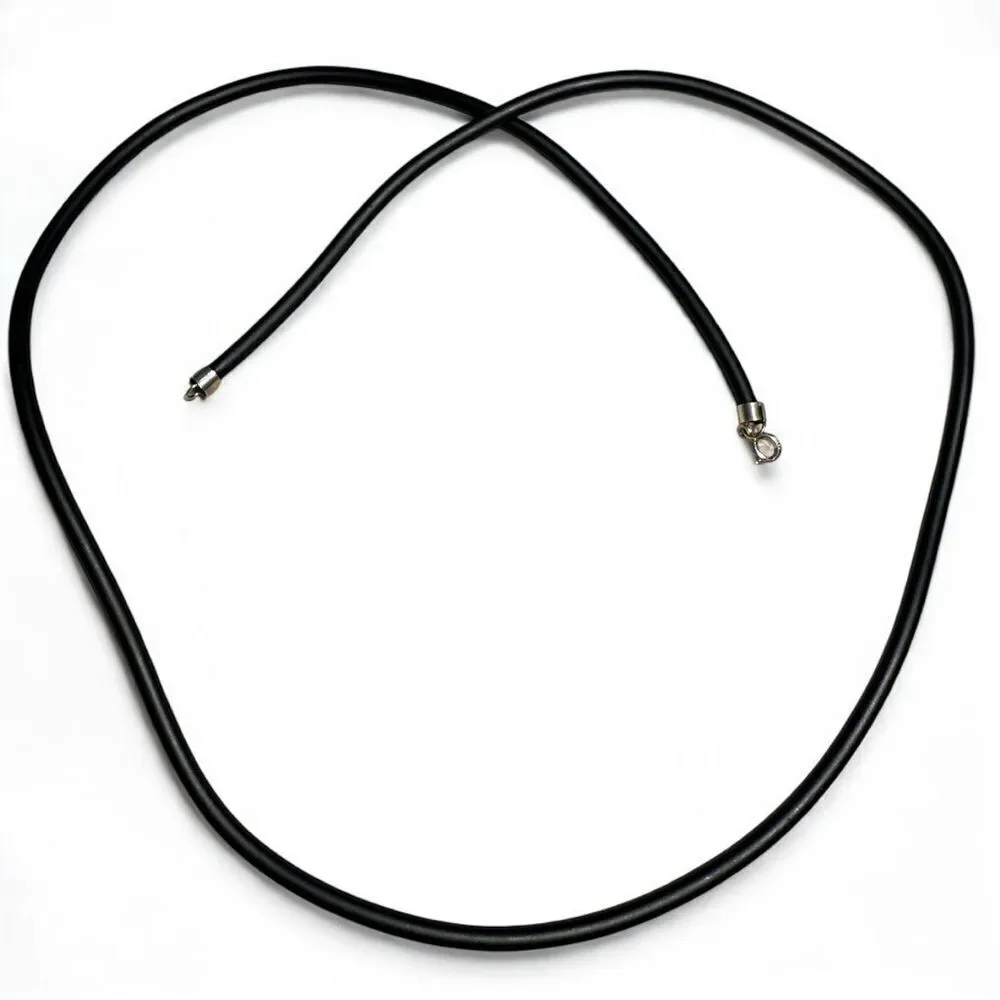 24” Black Cord Necklace - Unisex | 925 Silver Clasp Minimalist Great for Men